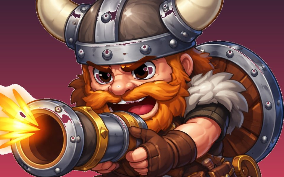 Gameplay van Viking Brawl Arena met een Viking-personage in de arena